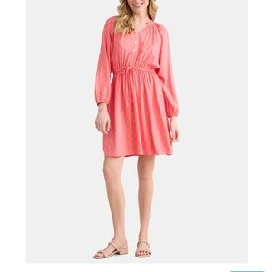 Coral Button-Front Dress